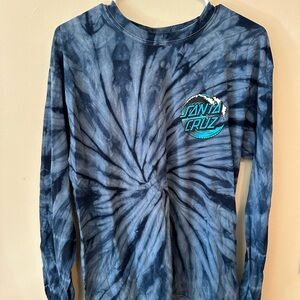 Santa Cruz Skateboards Tie-Dye Long Sleeve Shirt - Blue